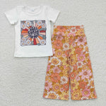 Here comes the sun baby girls floral outfit