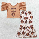 Gobble & hobble girls turkey fall outfit