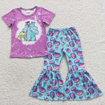 Kids girls cartoon purple outfit