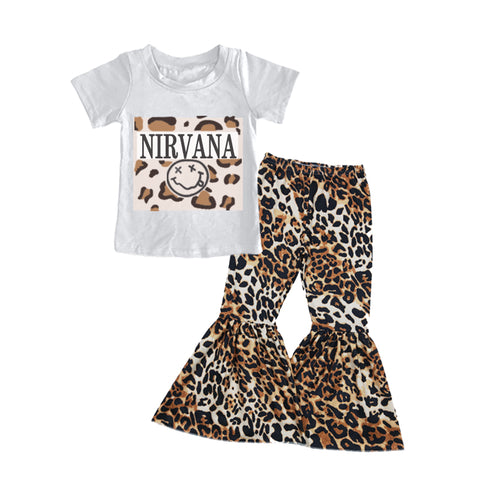 Girl nirvana t shirt leopard bell outfit