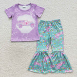 Barbie baby girl purple bell bottom 2pcs outfit