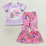 Barbie lavender top pink pants girl outfit