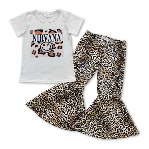 Children nirvana t shrit leopard bell set