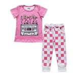 Vintage soul cassette pink plaid pants outfit