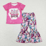 GSPO1211 baby girl clothes girl singer bell bottoms outfit