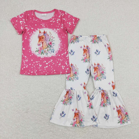 GSPO1340 baby girl clothes horse girls  bell bottoms outfit