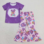 GSPO1359  baby girl clothes cartoon abby girls bell bottoms outfit