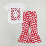 GSPO1363 baby girl clothes mama’s  valentines girl bell bottoms jeans outfits