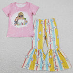 GSPO1382   baby girl clothes little swifties girls bell bottoms outfit