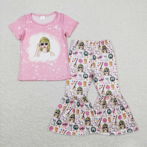 GSPO1441 baby girl clothes 1989 sinner girls bell bottoms outfit