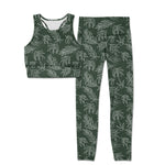 GSPO1463 pre-order adult clothes green leaves adult woman yoga wear