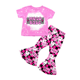 GSPO1493 pre-order baby girl clothes moto babe girls bell bottoms outfit