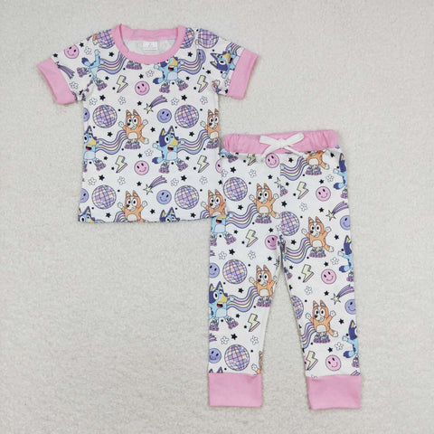 GSPO1508  baby girl clothes cartoon dog girl spring pajamas outfit