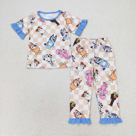 GSPO1581  baby girl clothes cartoon dog girl fall  pajamas outfit