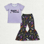 GSPO1699  baby girl clothes hocus pocus girl  halloween bell bottoms outfit