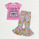 GSPO1769 baby girl clothes vintage Sound girl  bell bottoms jeans outfits