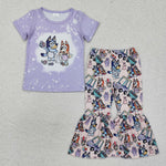 GSPO1788 baby girl clothes cartoon dog girls easter bell bottoms outfit