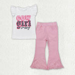 GSPO1817 baby girl clothes cowgirl girl bell bottoms jeans outfits