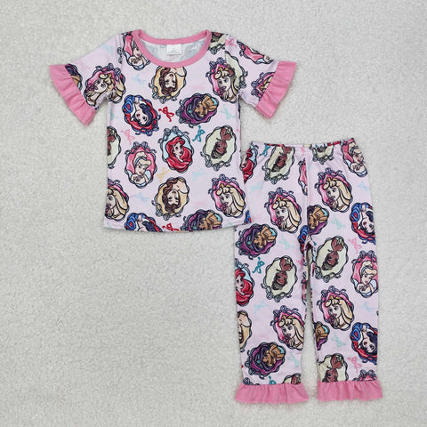 GSPO1846   toddler girl clothes princess girl fall pajamas set