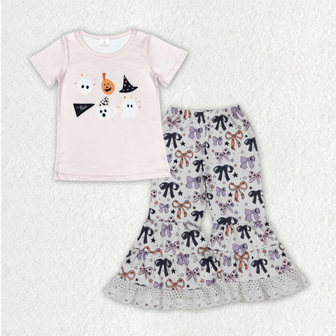 GSPO2065  toddler girl clothes ghost girl Halloween bell bottom pant set