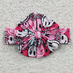 Toddler smile pattern girls cute short set with headband