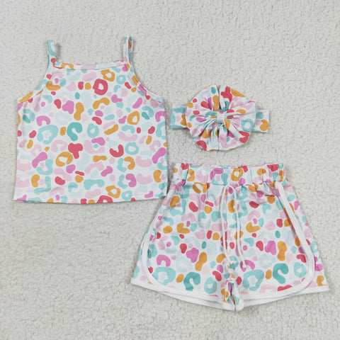 Kids toddler pink color short set with headband