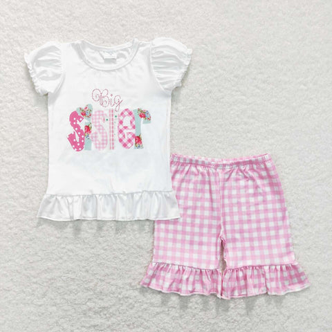 GSSO0395  baby girl clothes big sister girl summer shorts set