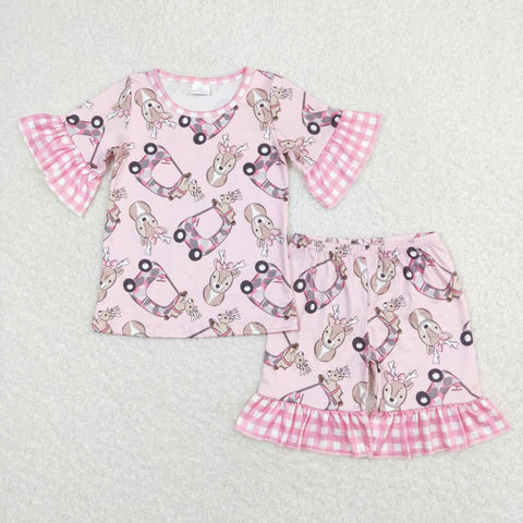 GSSO0401  baby girl clothes girl easter pajamas set