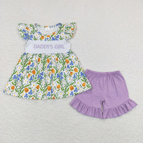 GSSO0557 baby girl clothes embroidery daddy’s girl summer outfits