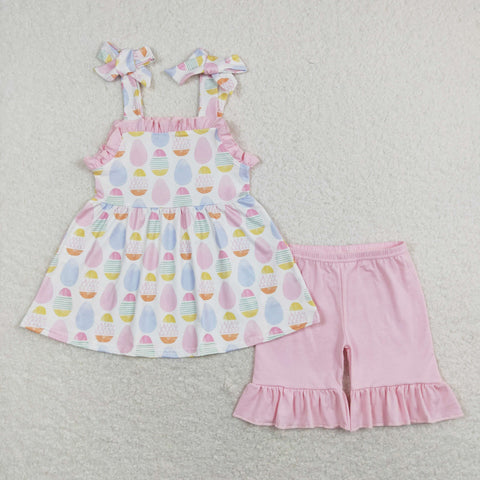 GSSO0559 baby girl clothes easter eggs girl easter summer outfits