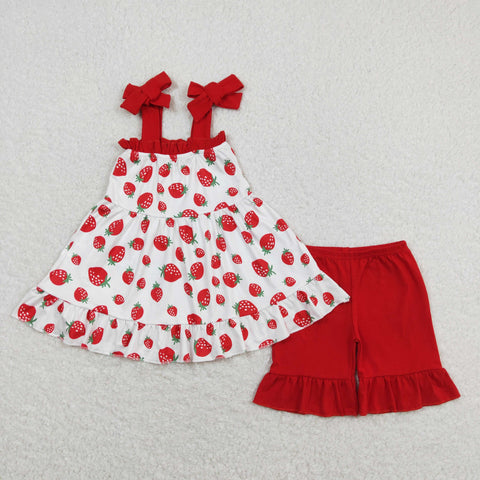 GSSO0567 baby girl clothes strawberry girl summer outfits