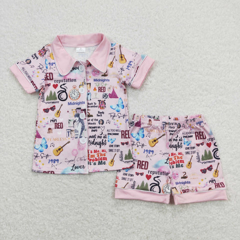 GSSO0578 baby girl clothes 1989 album girl summer pajamas outfits