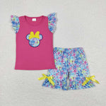 GSSO0629 baby girl clothes seahorse cartoon mouse toddler girl summer outfit