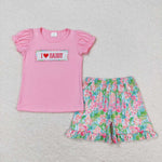 GSSO0658 baby girl clothes embroidery I love daddy toddler girl fathers day summer outfit