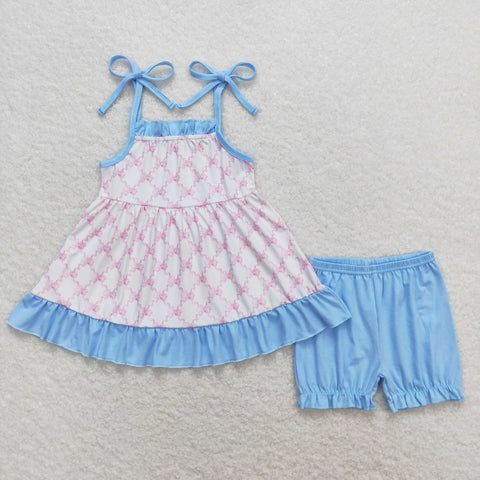 GSSO0668  baby girl clothes pink striped plaid toddler girl summer outfit