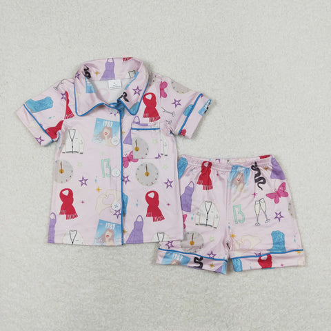 GSSO0678 baby girl clothes 1989 singer toddler girl summer pajamas outfit