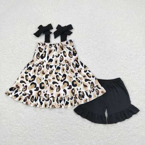 GSSO0738  baby girl clothes leopard print toddler girl summer outfits