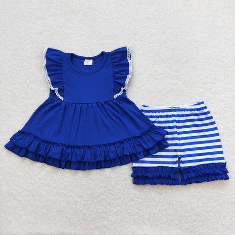 GSSO0762 baby girl clothes blue toddler girl summer outfits