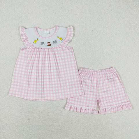 GSSO0795 baby girl clothes embroidery animal toddler girl summer outfits