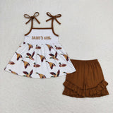 RTS Matching kids clothing embroidery mallard print clothing baby summer clothing-2026.4.20