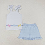 GSSO0809   baby girl clothes  embroidery fish toddler girl summer outfits