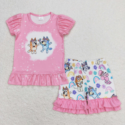 GSSO0823 baby girl clothes cartoon dog toddler girl summer outfits