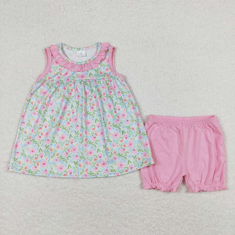 GSSO0825 baby girl clothes floral toddler girl summer outfits