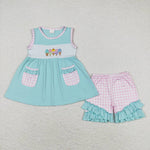 GSSO0826 baby girl clothes embroidery ice cream toddler girl summer outfits