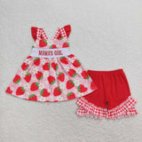 GSSO0835 baby girl clothes embroidery mama’s girl strawberry toddler girl summer outfits