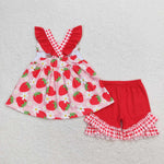 GSSO0835 baby girl clothes embroidery mama’s girl strawberry toddler girl summer outfits