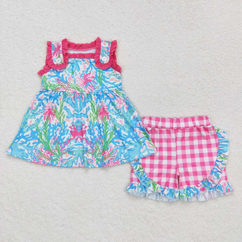 GSSO0845 baby girl clothes floral toddler girl summer outfits