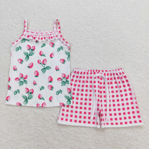 GSSO0866 baby girl clothes strawberry toddler girl summer outfits