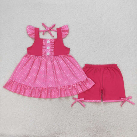GSSO0974 baby girl clothes pink toddler girl summer outfit