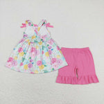 GSSO1007  baby girl clothes flower toddler girl summer outfits